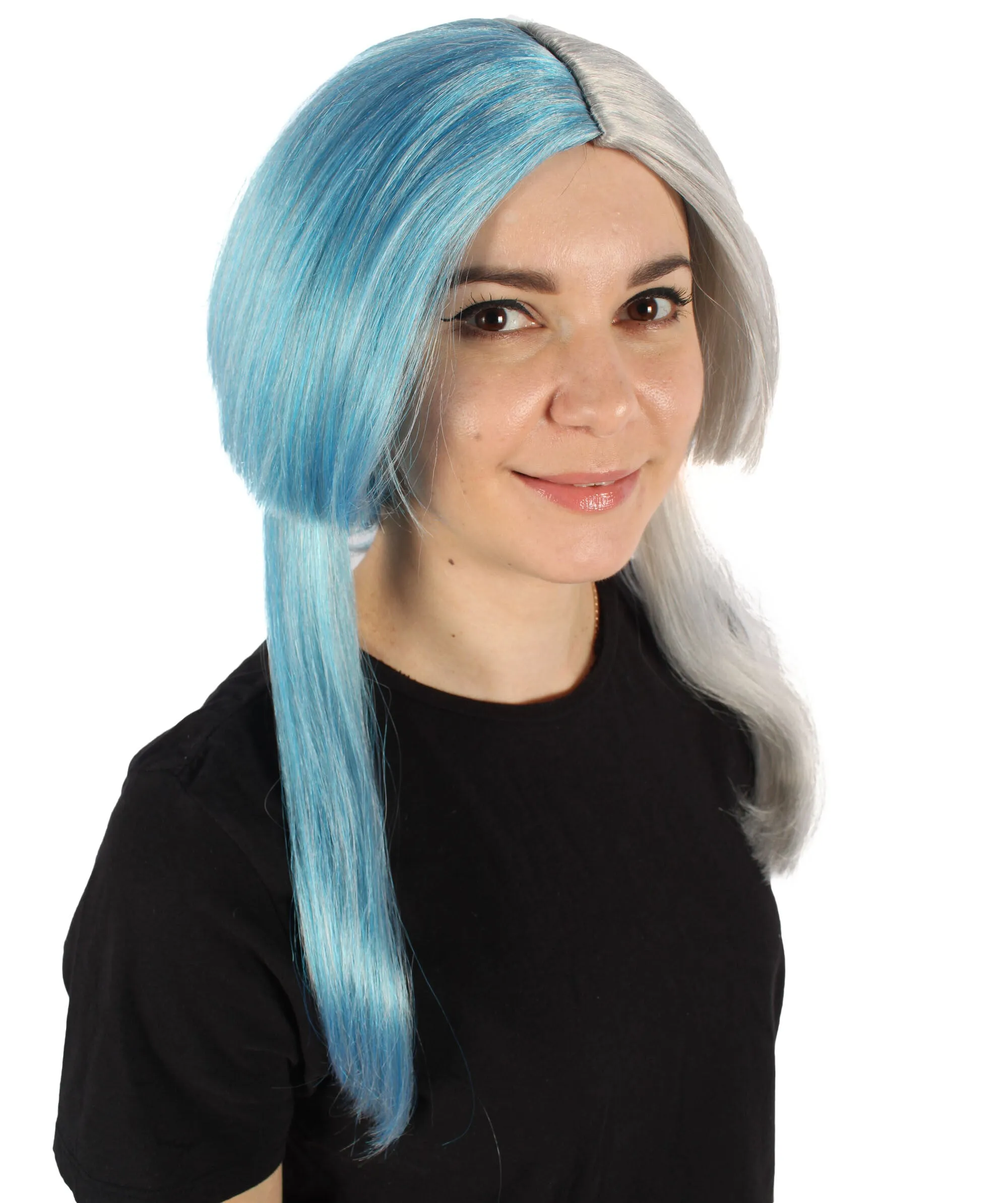 Adult Women's Anime Gems Gray & Blue Wig | Halloween and Cosplay Wig | Flame-retardant Synthetic Fiber