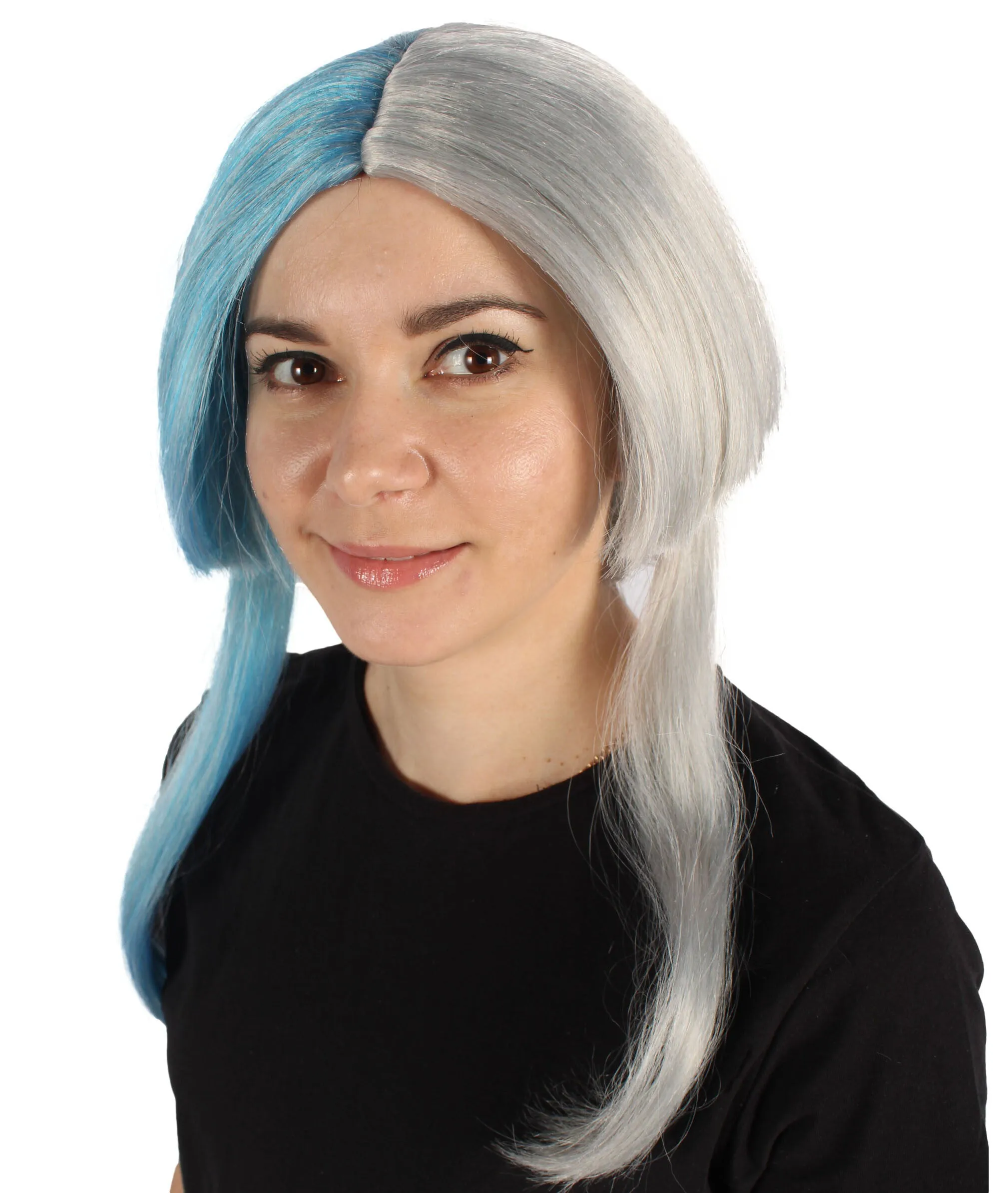 Adult Women's Anime Gems Gray & Blue Wig | Halloween and Cosplay Wig | Flame-retardant Synthetic Fiber