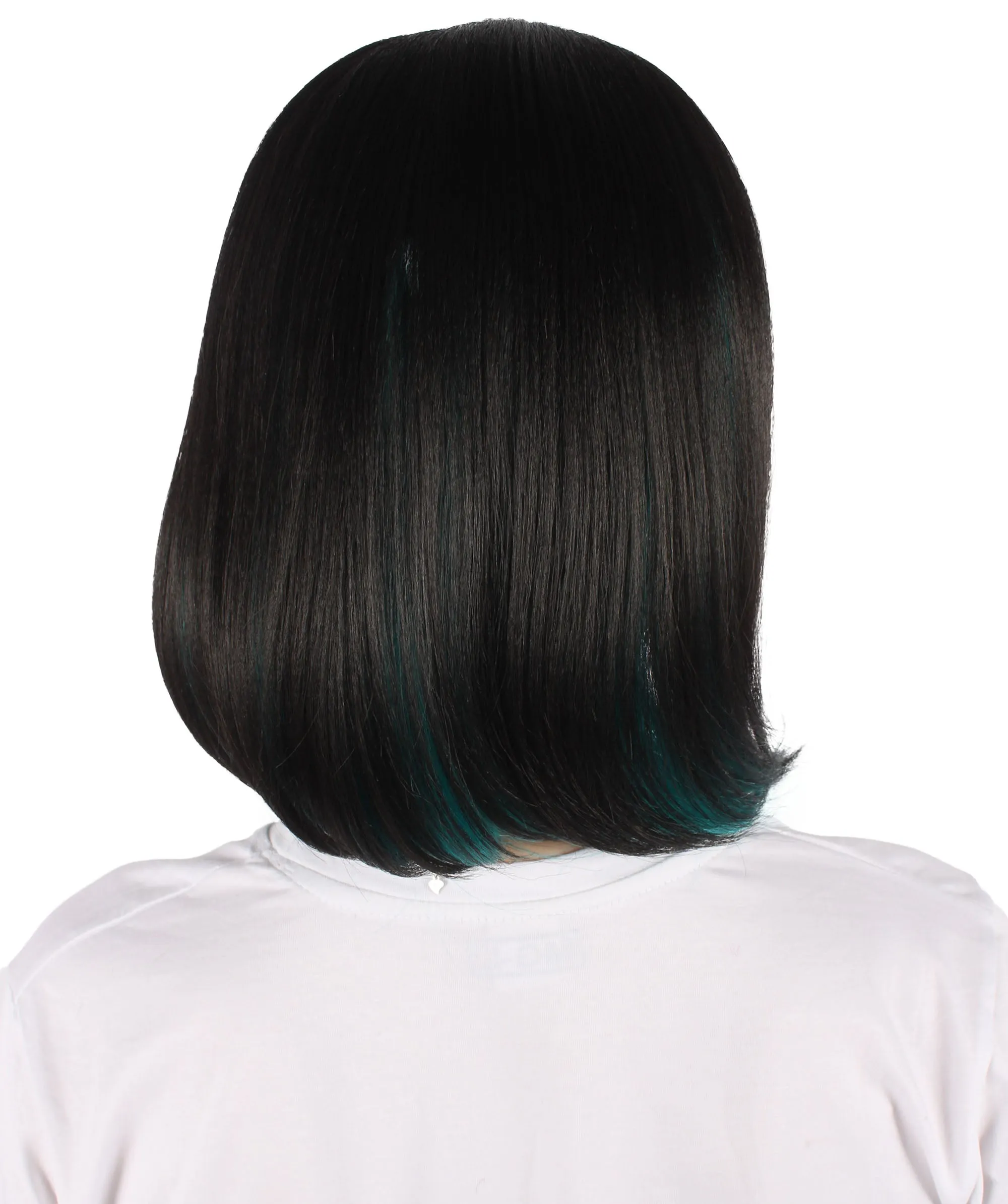 Adult Women's Black and Green Two Tone Wig| Perfect for Cosplay| Flame-retardant Synthetic Fiber