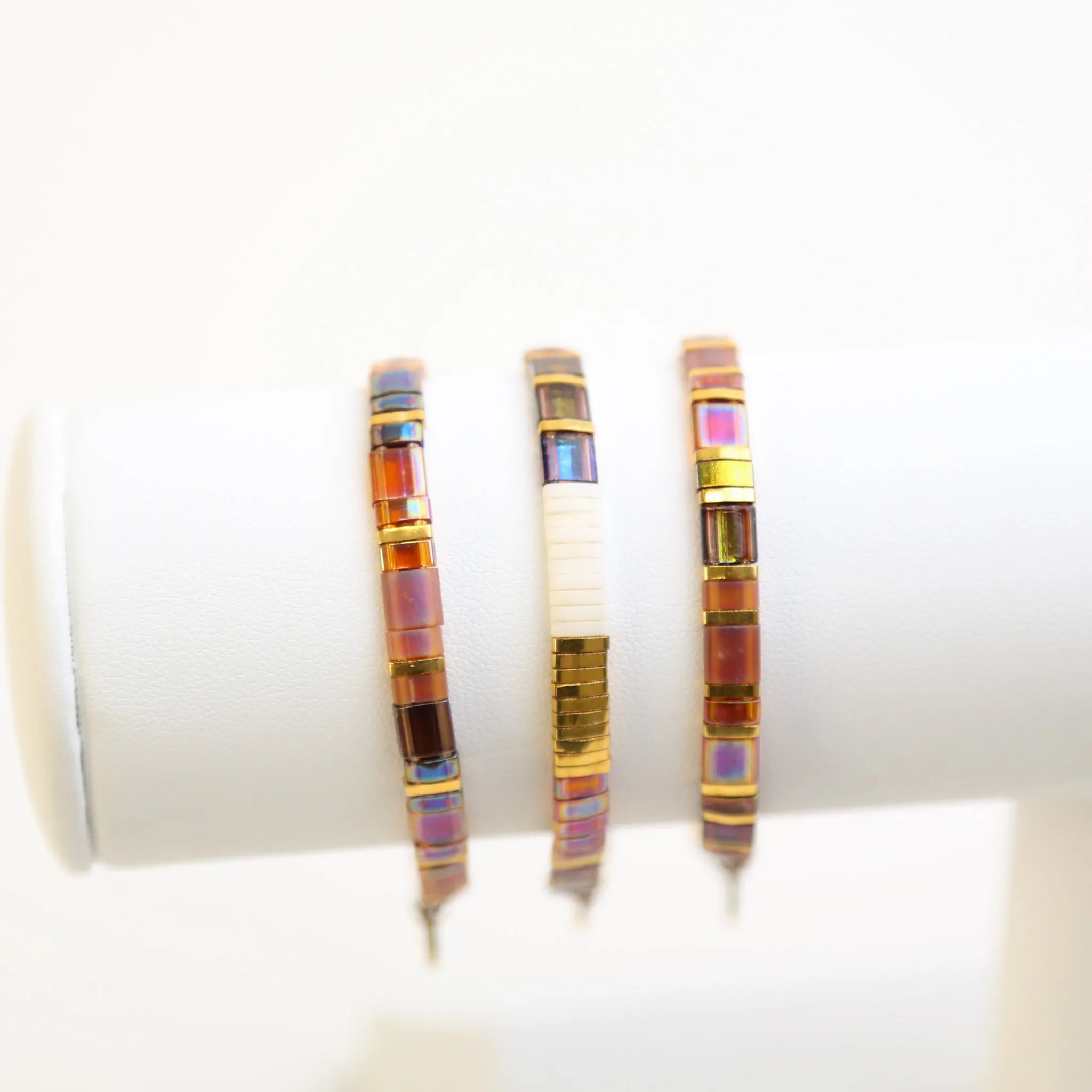 AMBER ROMANCE - 3 Tila Bracelet Stack