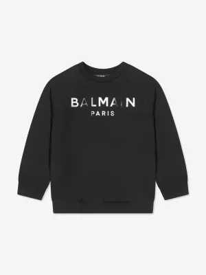 Balmain Boys Logo Print Sweatshirt in Black