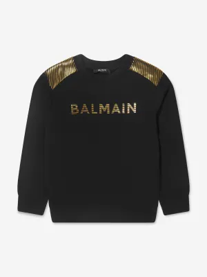 Balmain Boys Logo Sweatshirt in Black