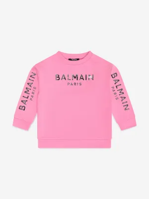 Balmain Boys Logo Sweatshirt in Pink