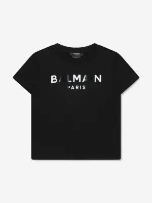 Balmain Boys Logo T-Shirt in Black