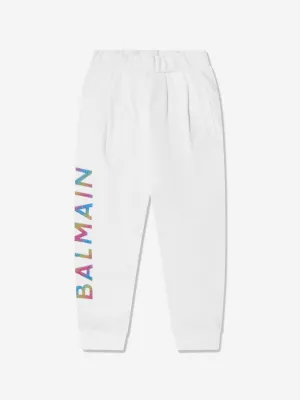 Balmain Girls Logo Joggers in White