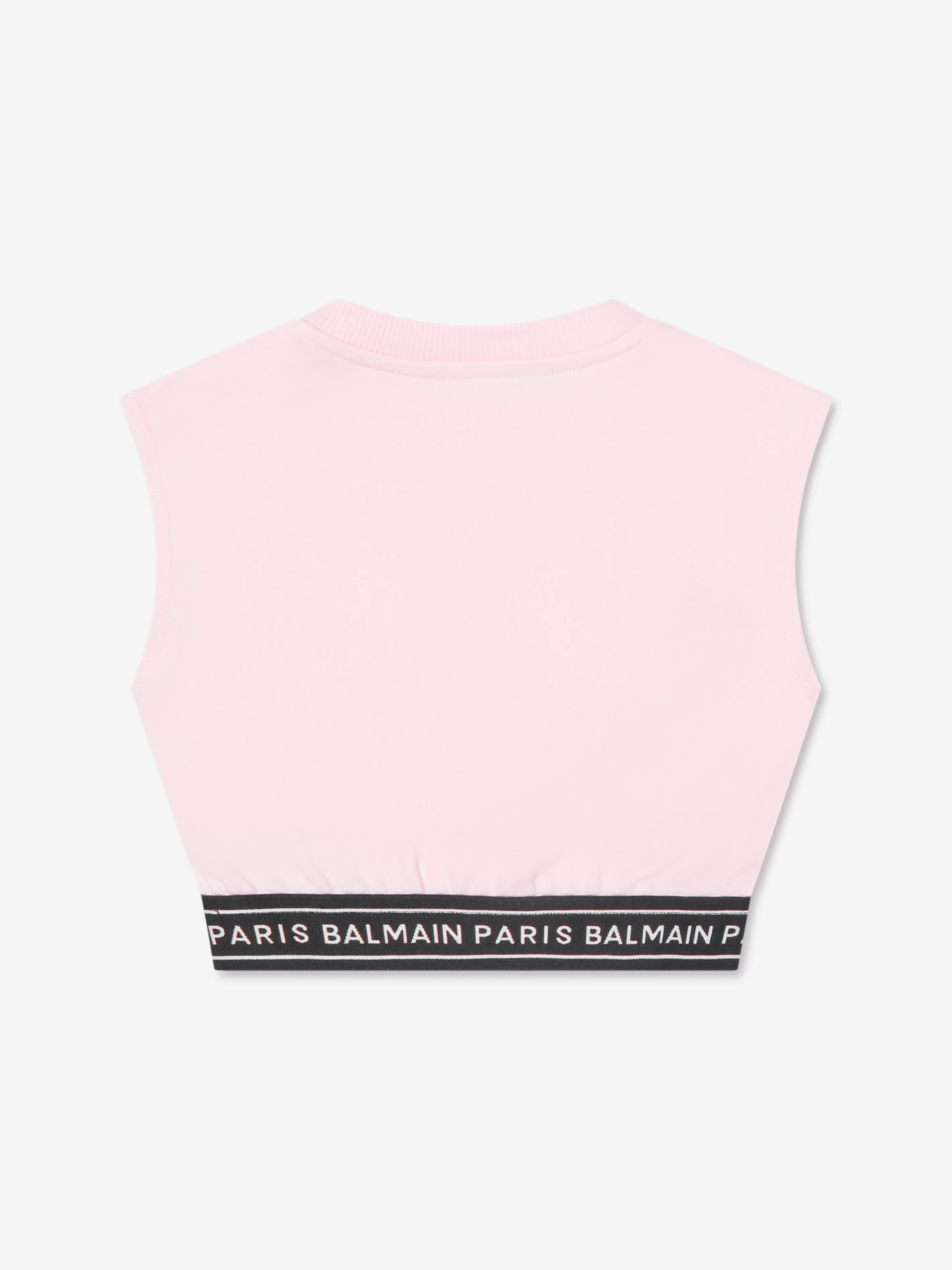 Balmain Girls Sleeveless Sweatshirt in Pink