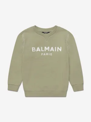 Balmain Kids Logo Sweatshirt in Green