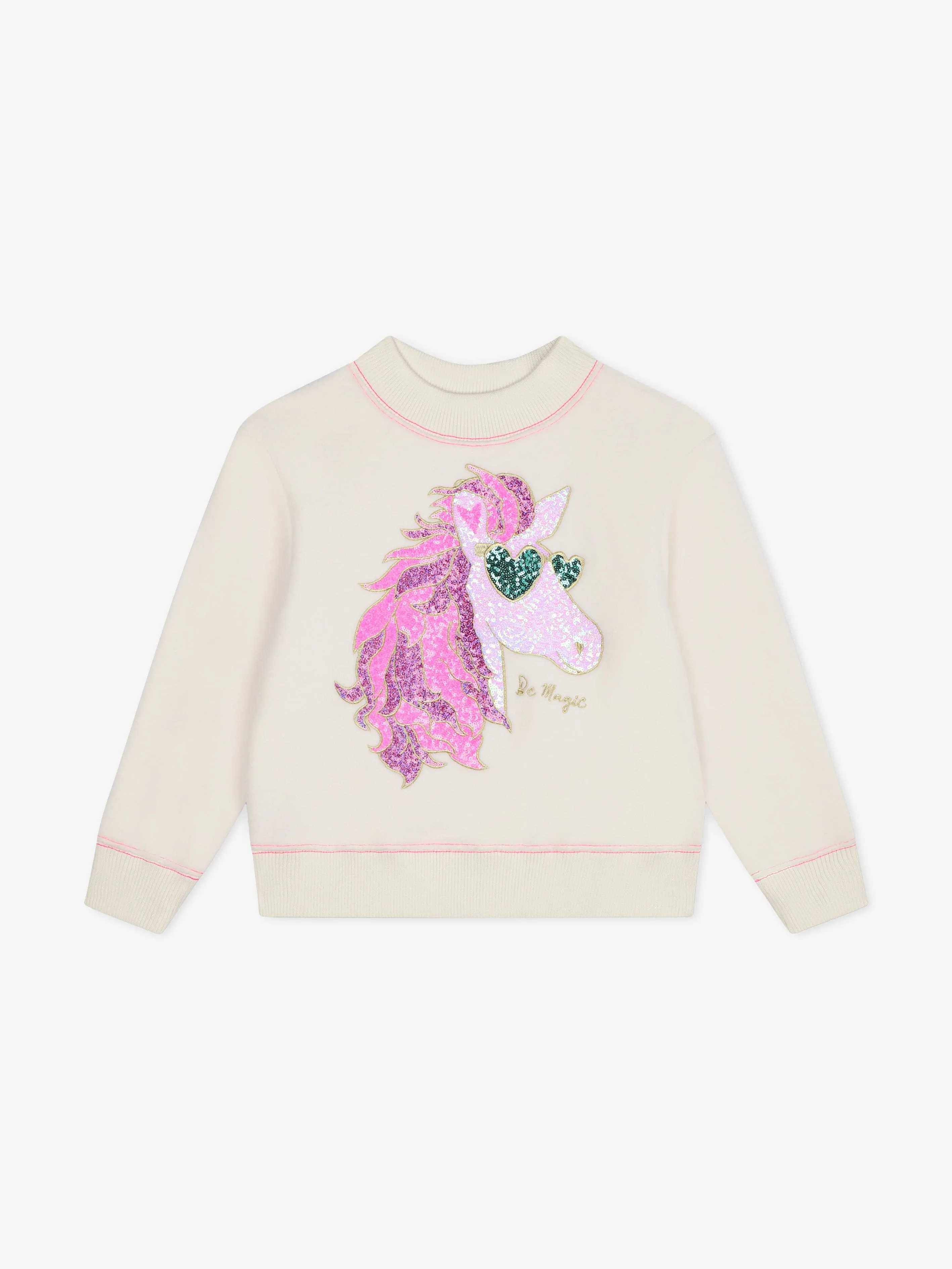 Billieblush Girls Pegasus Sweatshirt in Beige