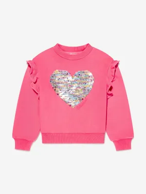 Billieblush Girls Sequin Heart Sweatshirt