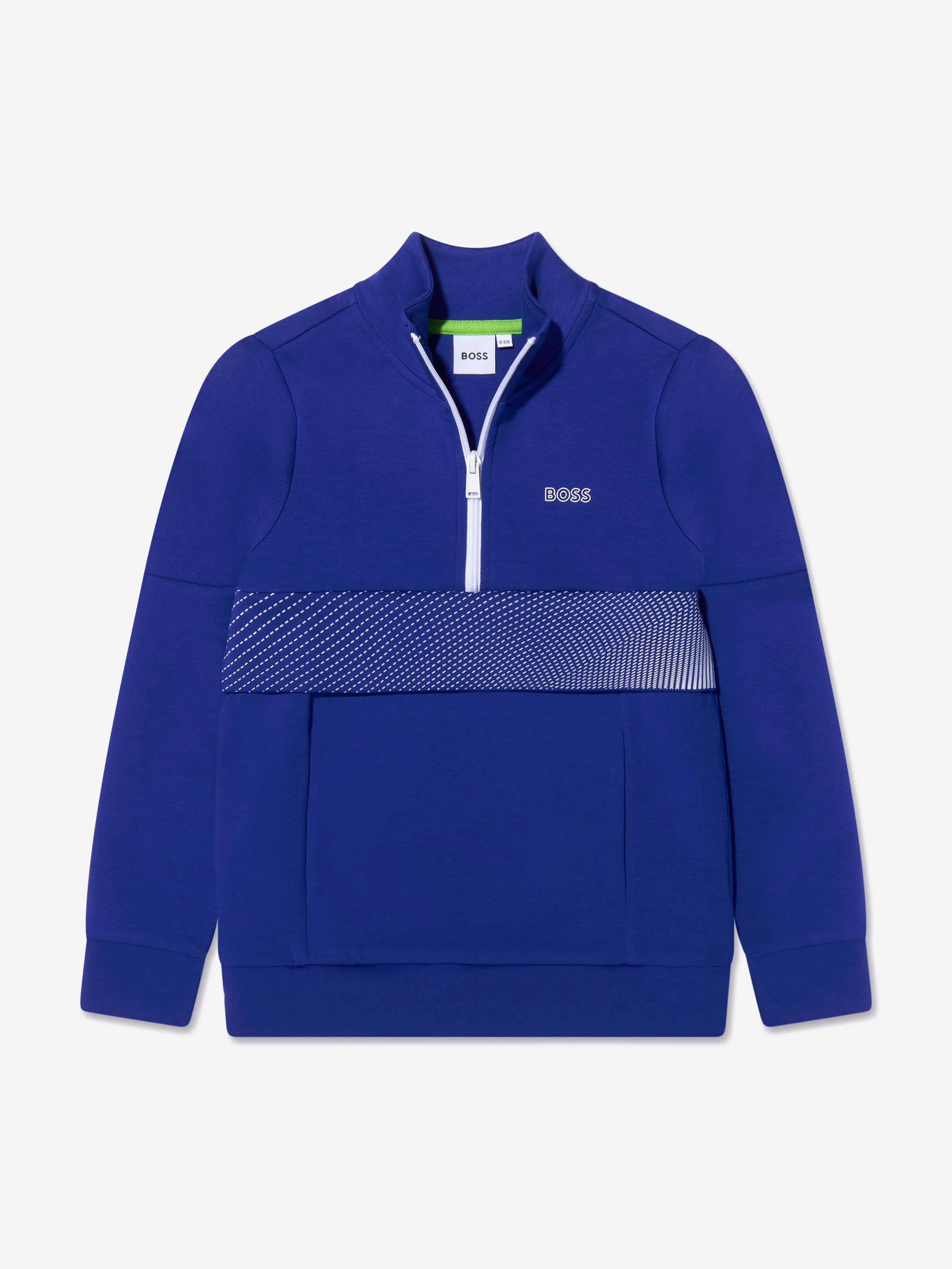 BOSS Boys Half Zip Sweatshirt In Blue