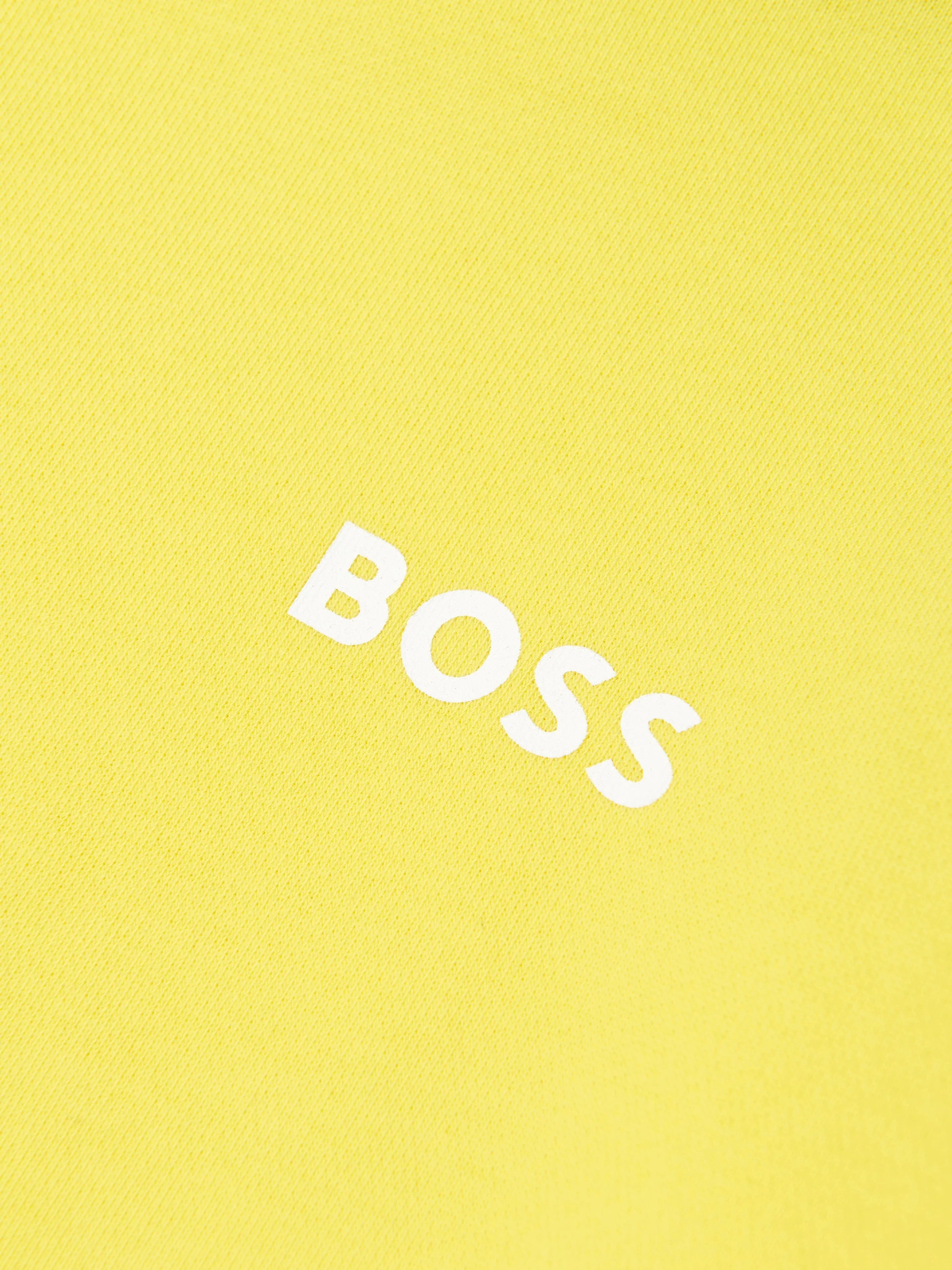 BOSS Boys Logo Print Sweatshirt in Yellow