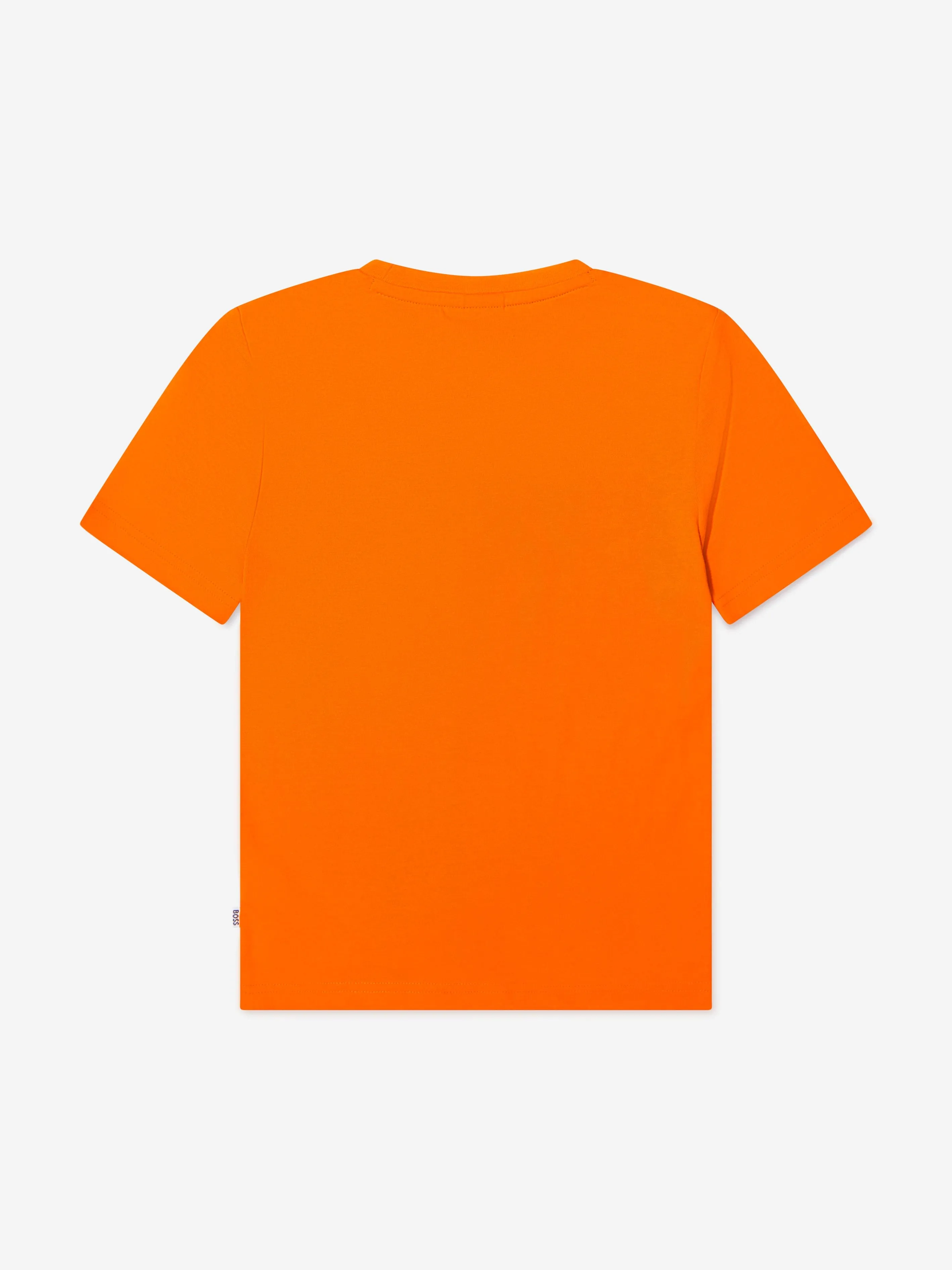 BOSS Boys Logo Print T-Shirt In Orange