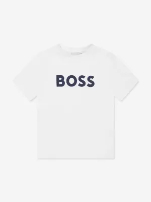 BOSS Boys Logo T-Shirt in White