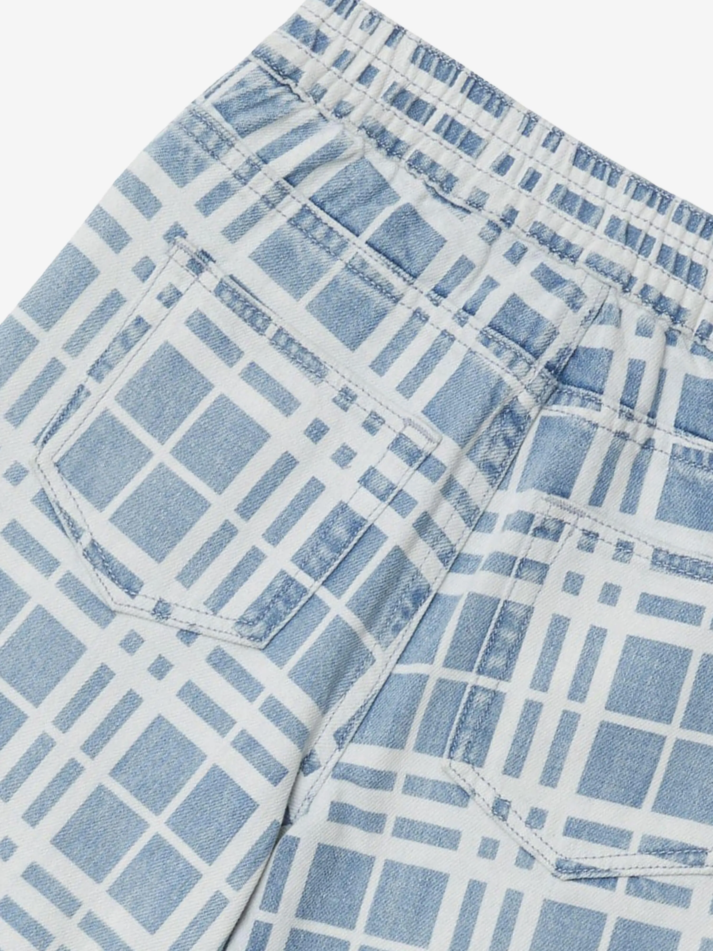 Burberry Boys Check Castel Shorts in Blue