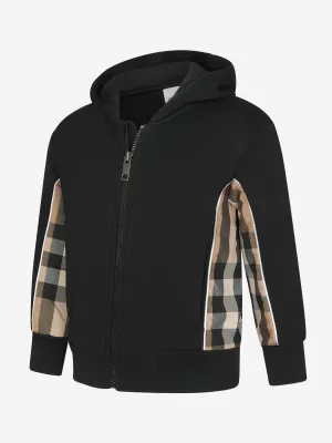 Burberry Boys Check Trim Zip Up Top