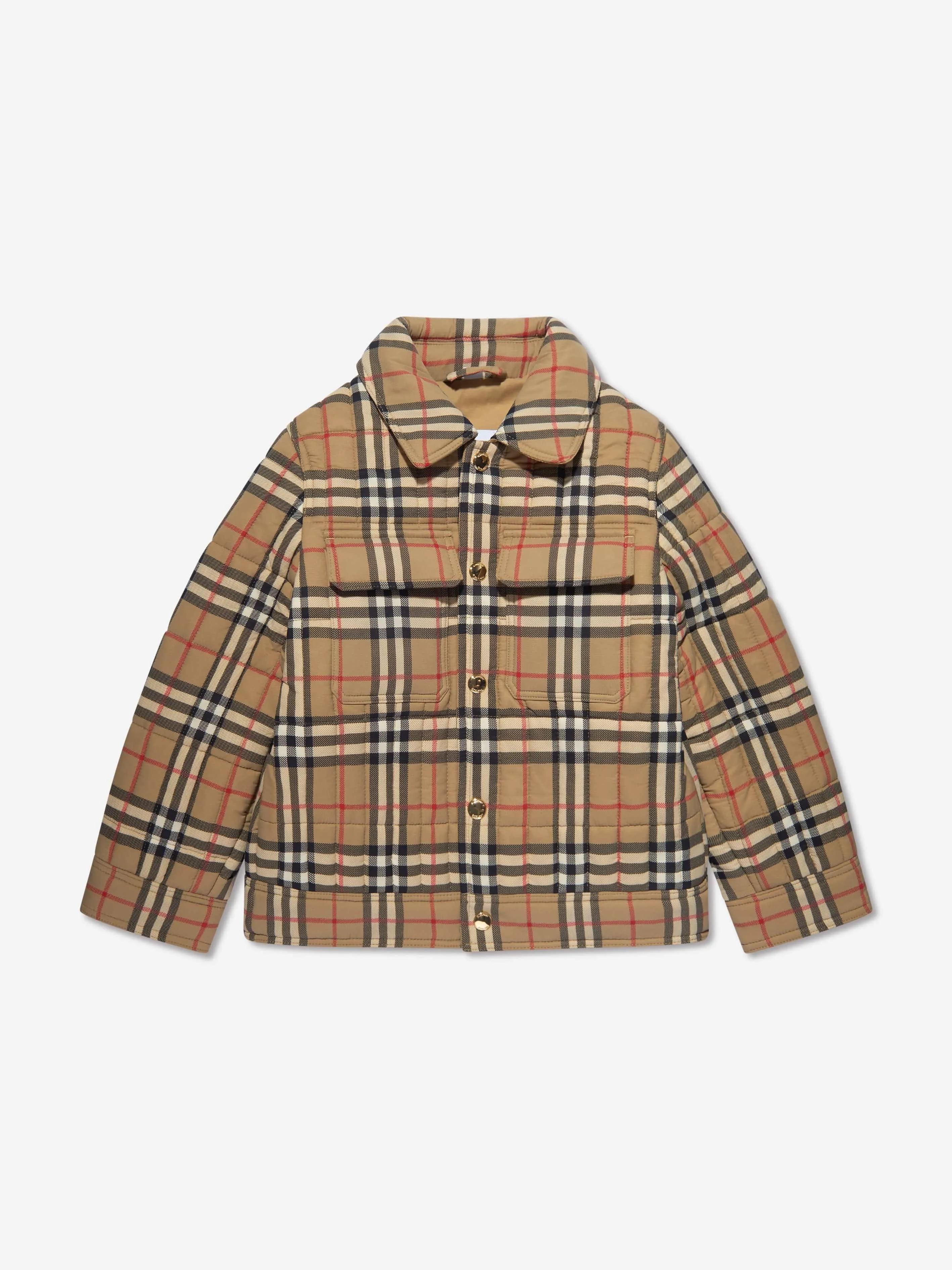 Burberry Boys Gideon Check Short Jacket in Beige