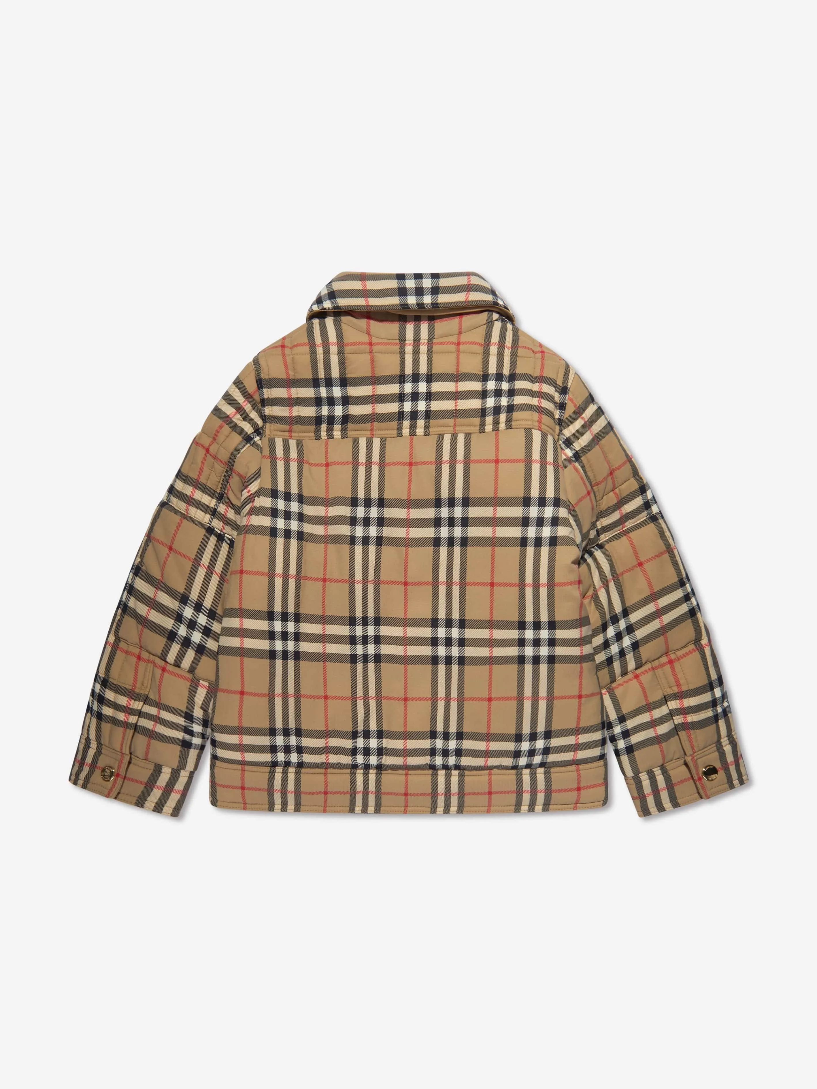 Burberry Boys Gideon Check Short Jacket in Beige