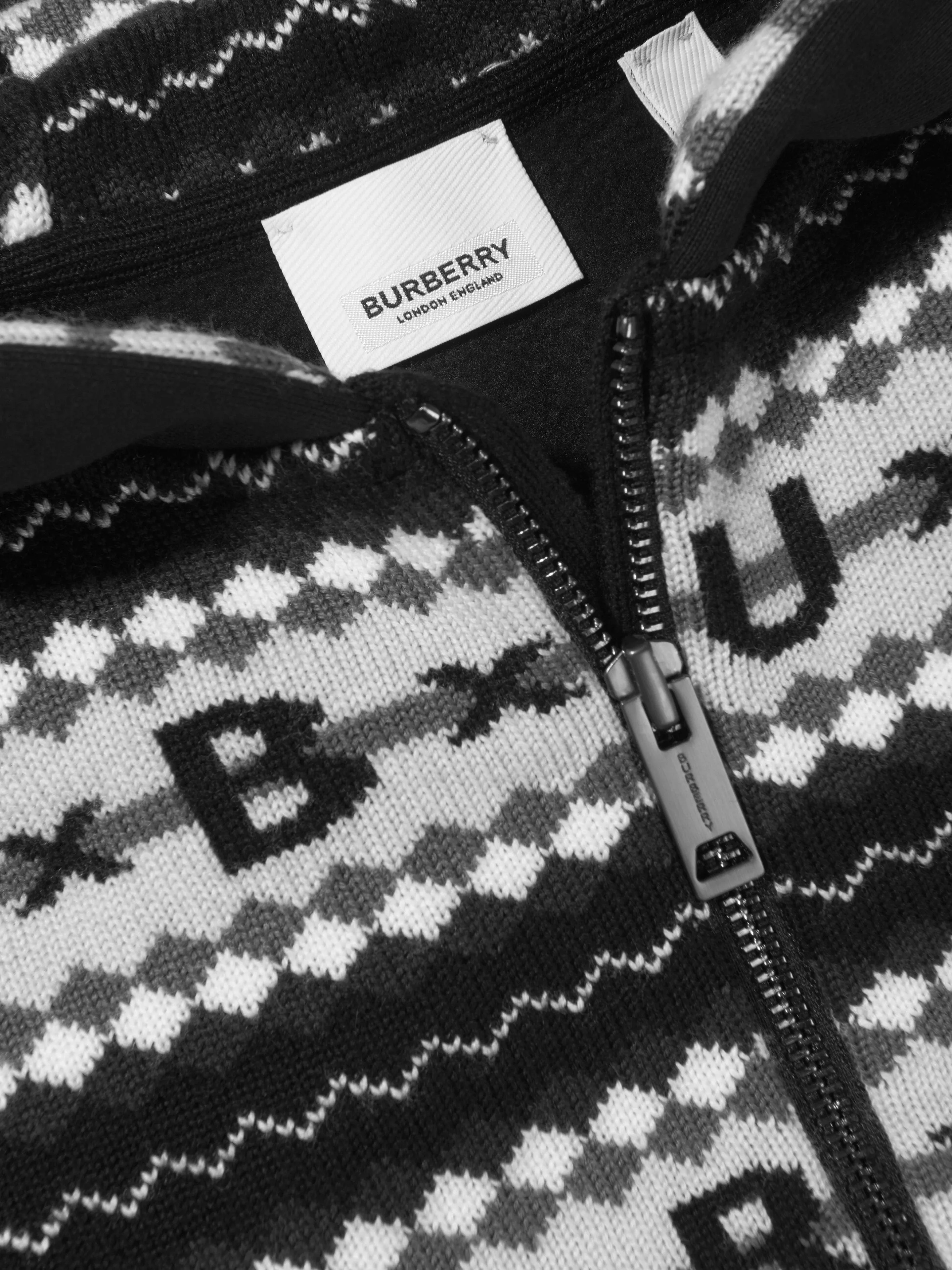 Burberry Boys Merino Wool Niko Zip Up Hoodie