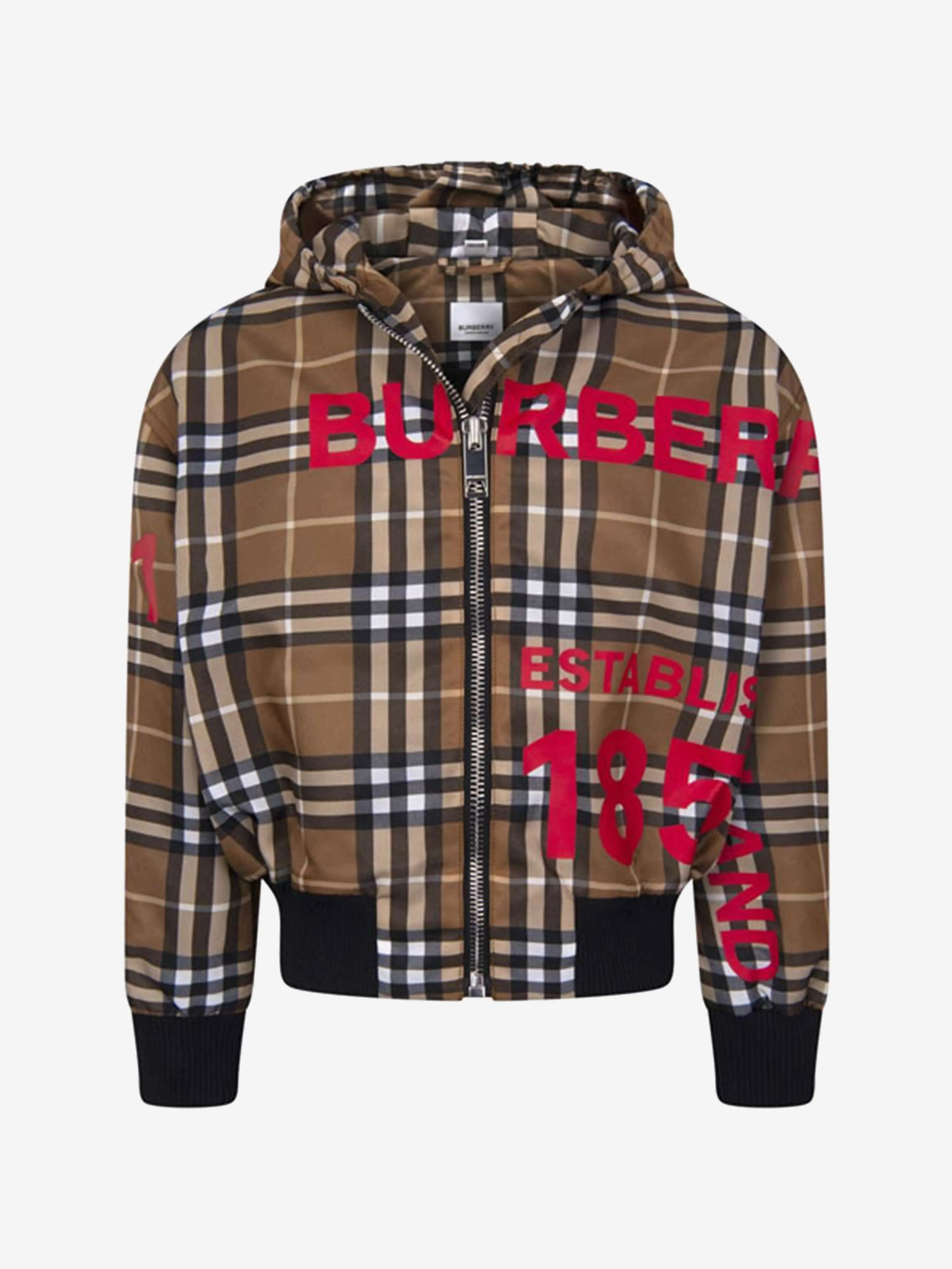 Burberry Kids Jacket  Horseferry Print Check Lightweight Hooded Jacket