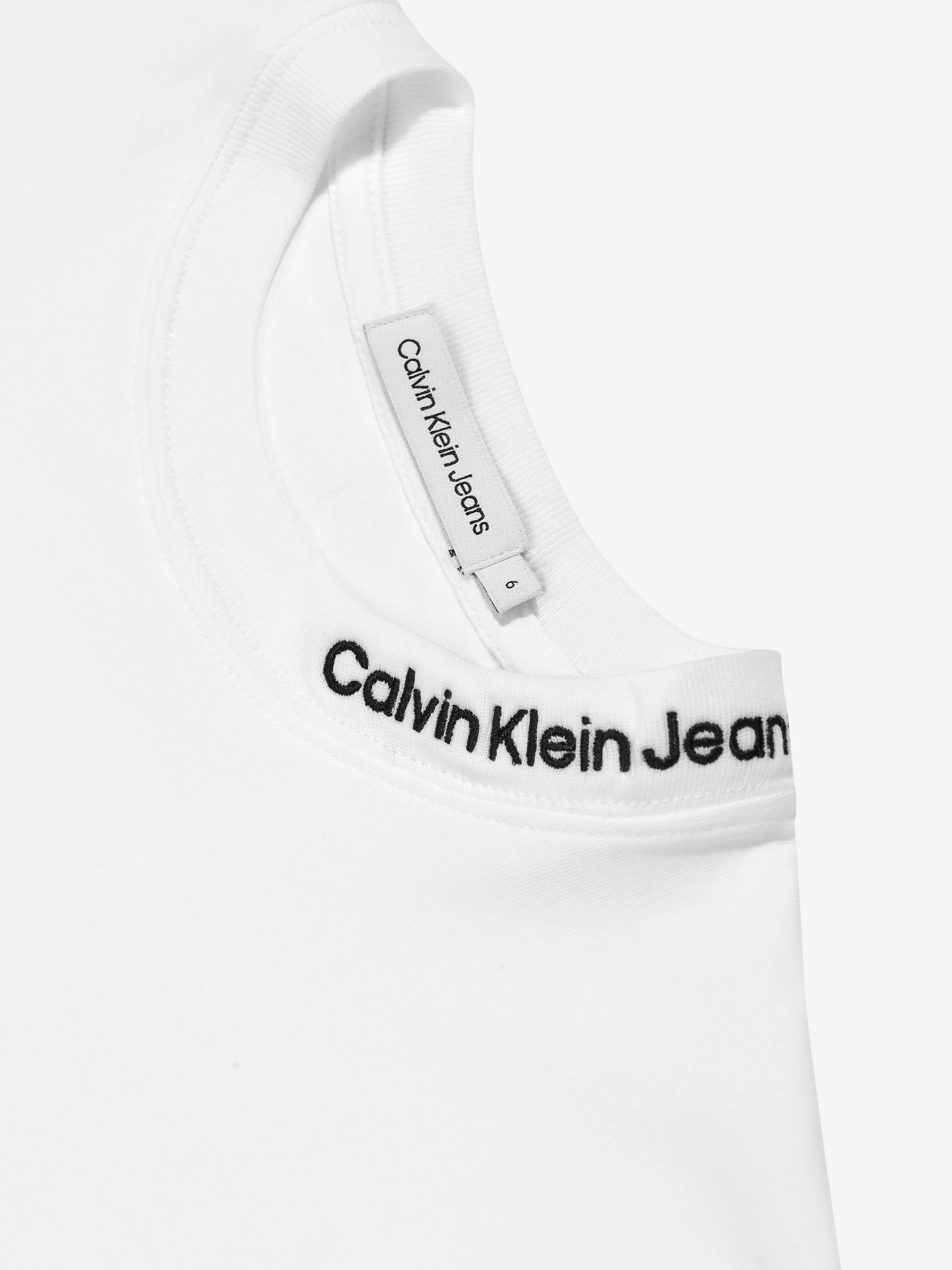 Calvin Klein Boys Intarsia Relaxed T-Shirt in White