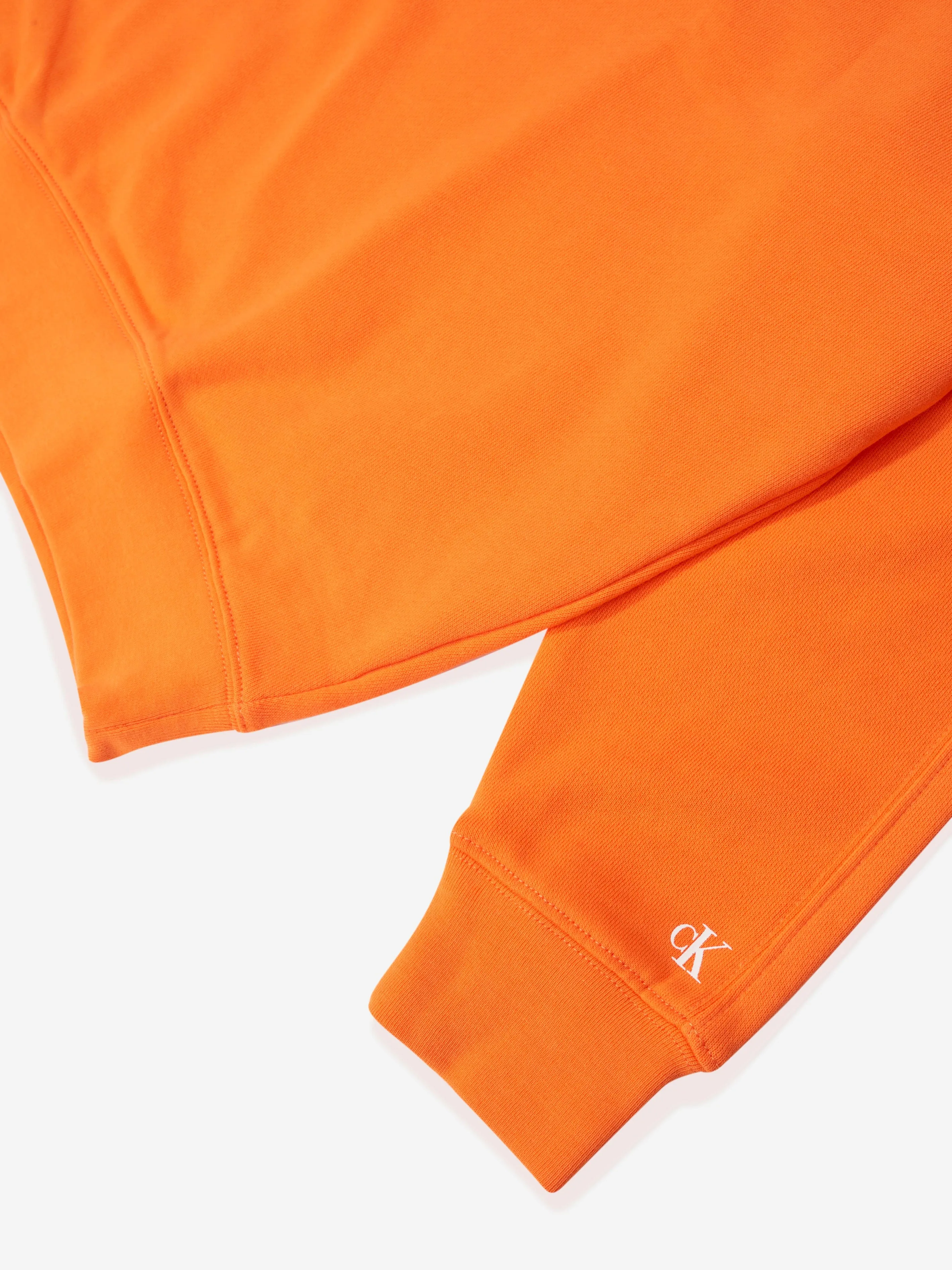 Calvin Klein Boys Raised Embroidered Sweatshirt in Orange