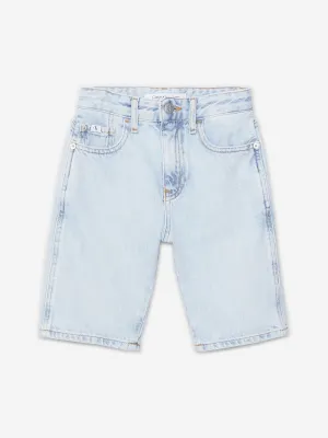 Calvin Klein Boys Relaxed Denim Shorts in Blue