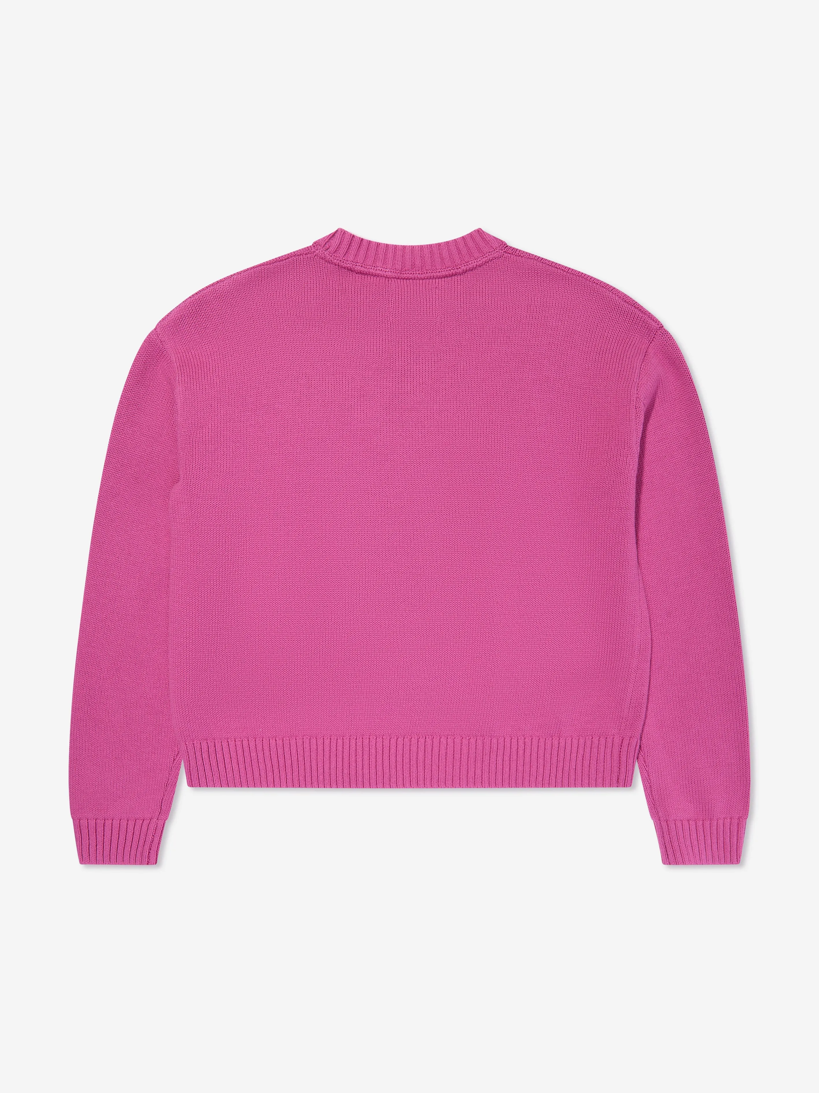 Calvin Klein Girls Fluffy Monogram Sweater in Violet