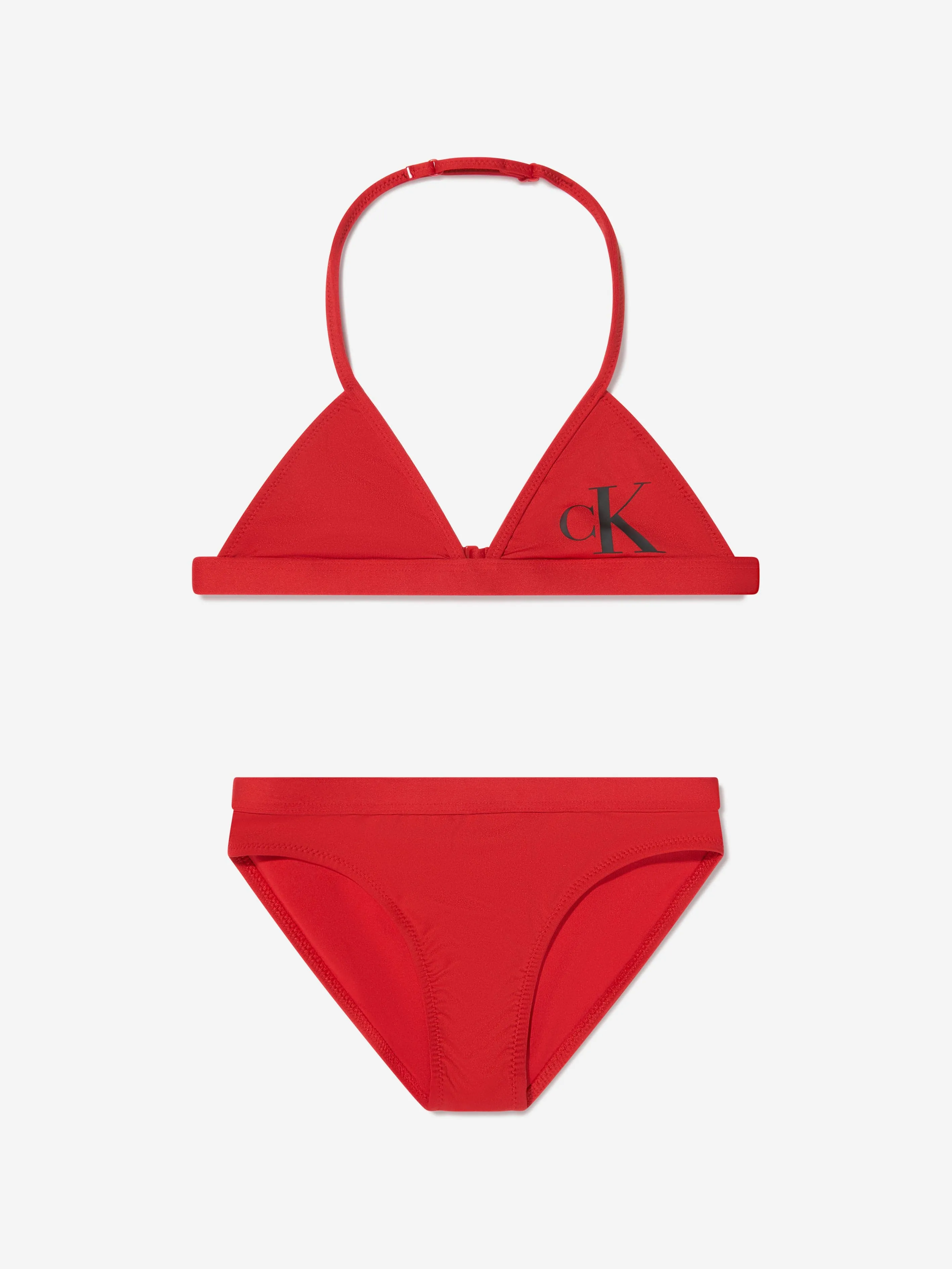 Calvin Klein Girls Triangle Bikini in Red