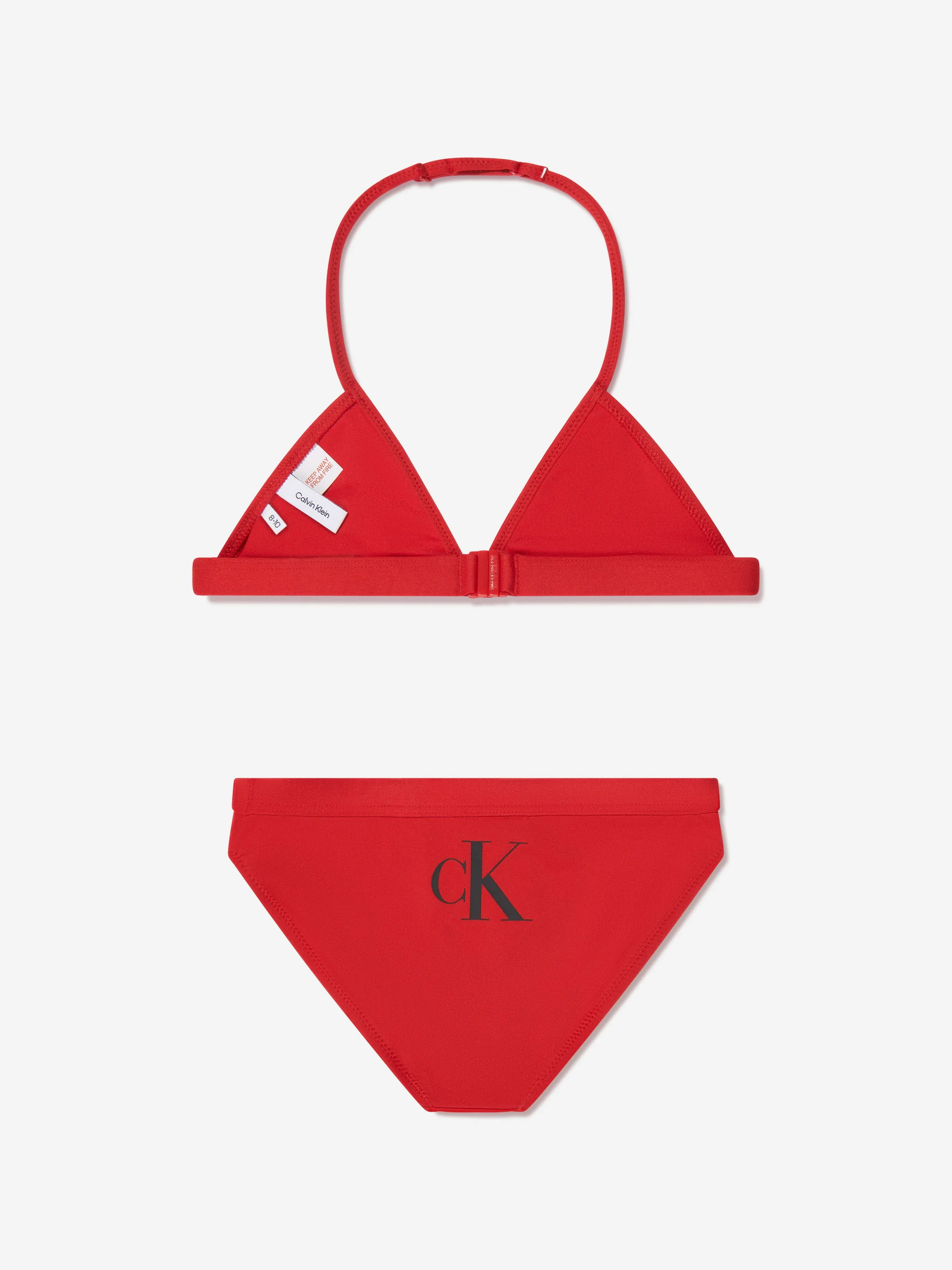 Calvin Klein Girls Triangle Bikini in Red