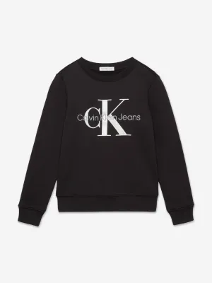 Calvin Klein Kids Monogram Logo Sweasthirt in Black