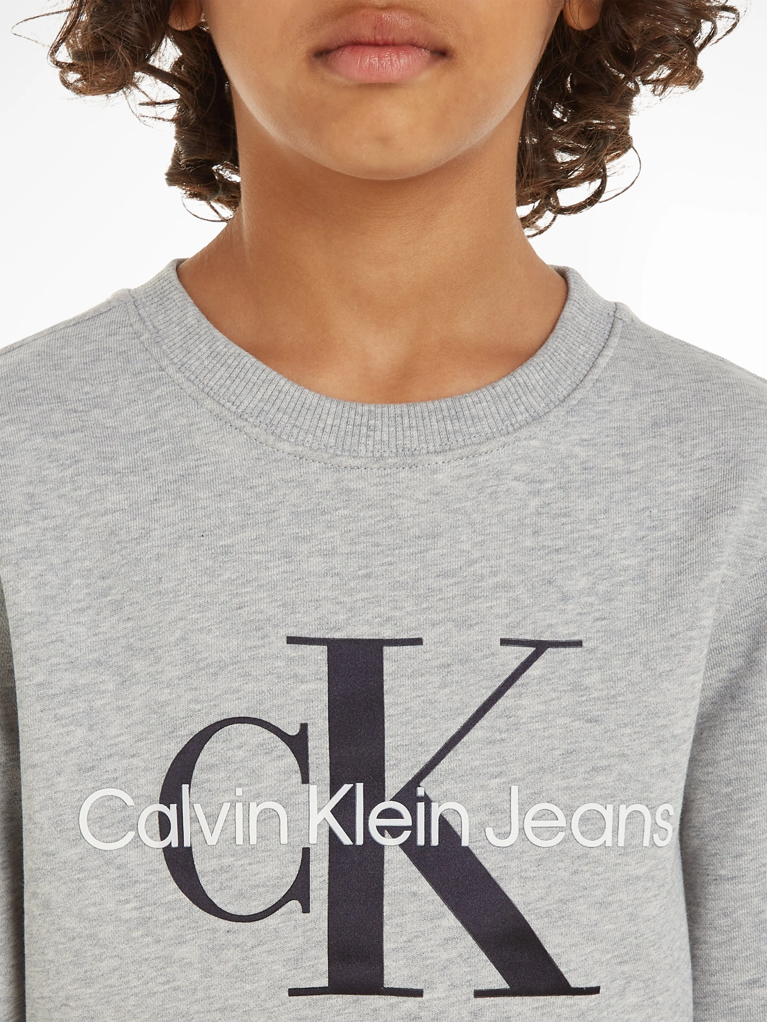 Calvin Klein Kids Monogram Logo Sweasthirt in Grey