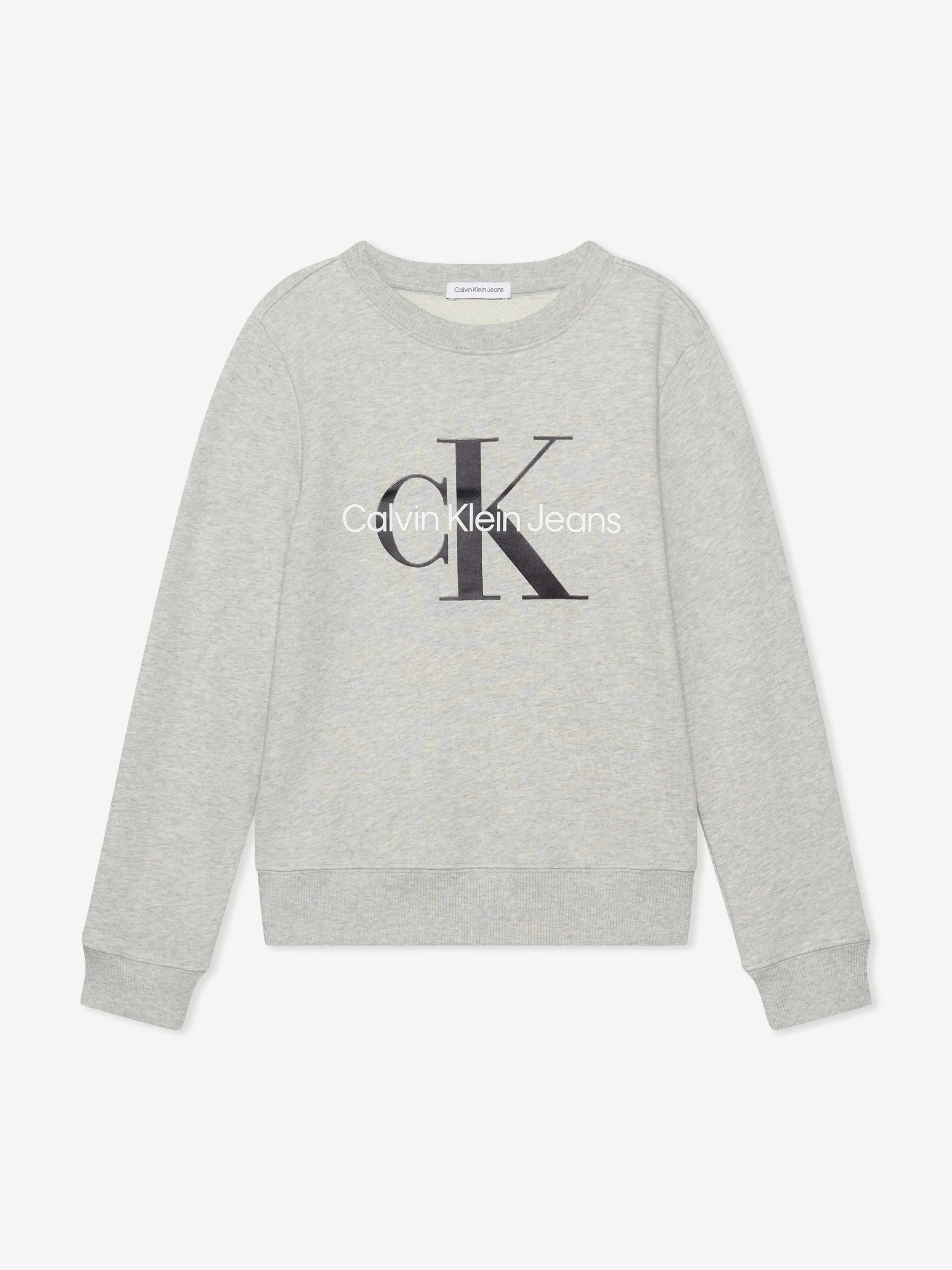 Calvin Klein Kids Monogram Logo Sweasthirt in Grey