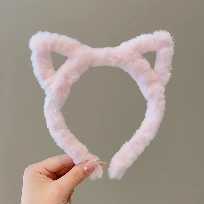 Cat Ears Headband Fashionable Plush Hair Accessory for Girls