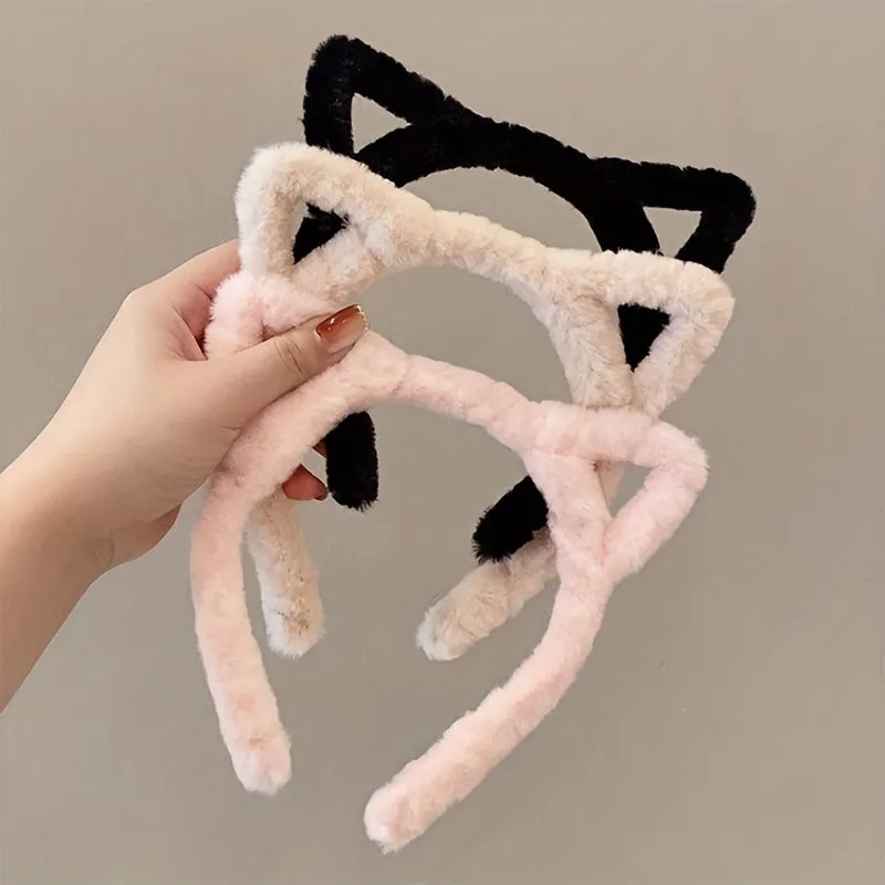 Cat Ears Headband Fashionable Plush Hair Accessory for Girls