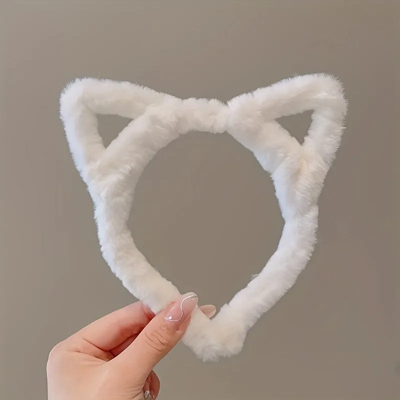 Cat Ears Headband Fashionable Plush Hair Accessory for Girls