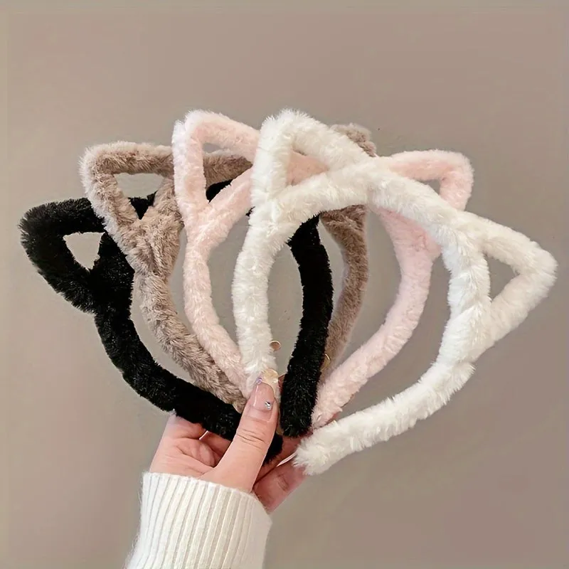 Cat Ears Headband Fashionable Plush Hair Accessory for Girls