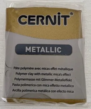 Cernit Polymer Clay Metallic Range 56g Block Antique Gold (055)