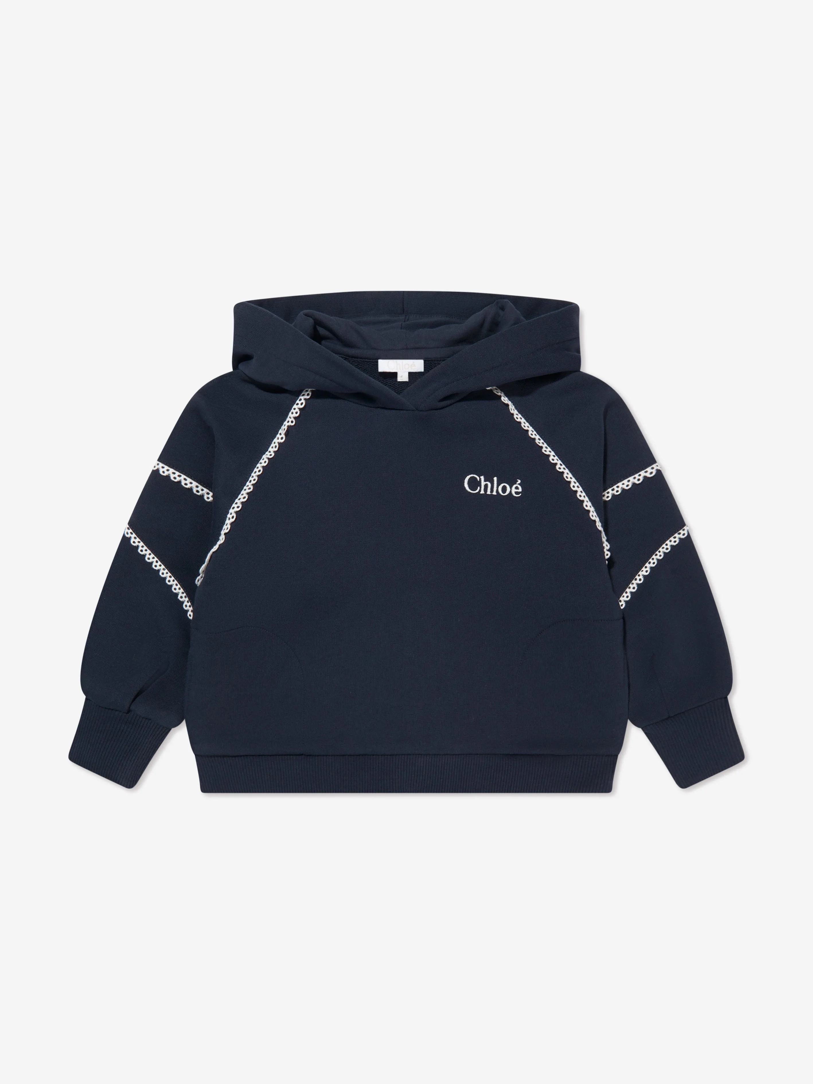 Chloé Girls Organic Cotton Hoodie in Navy