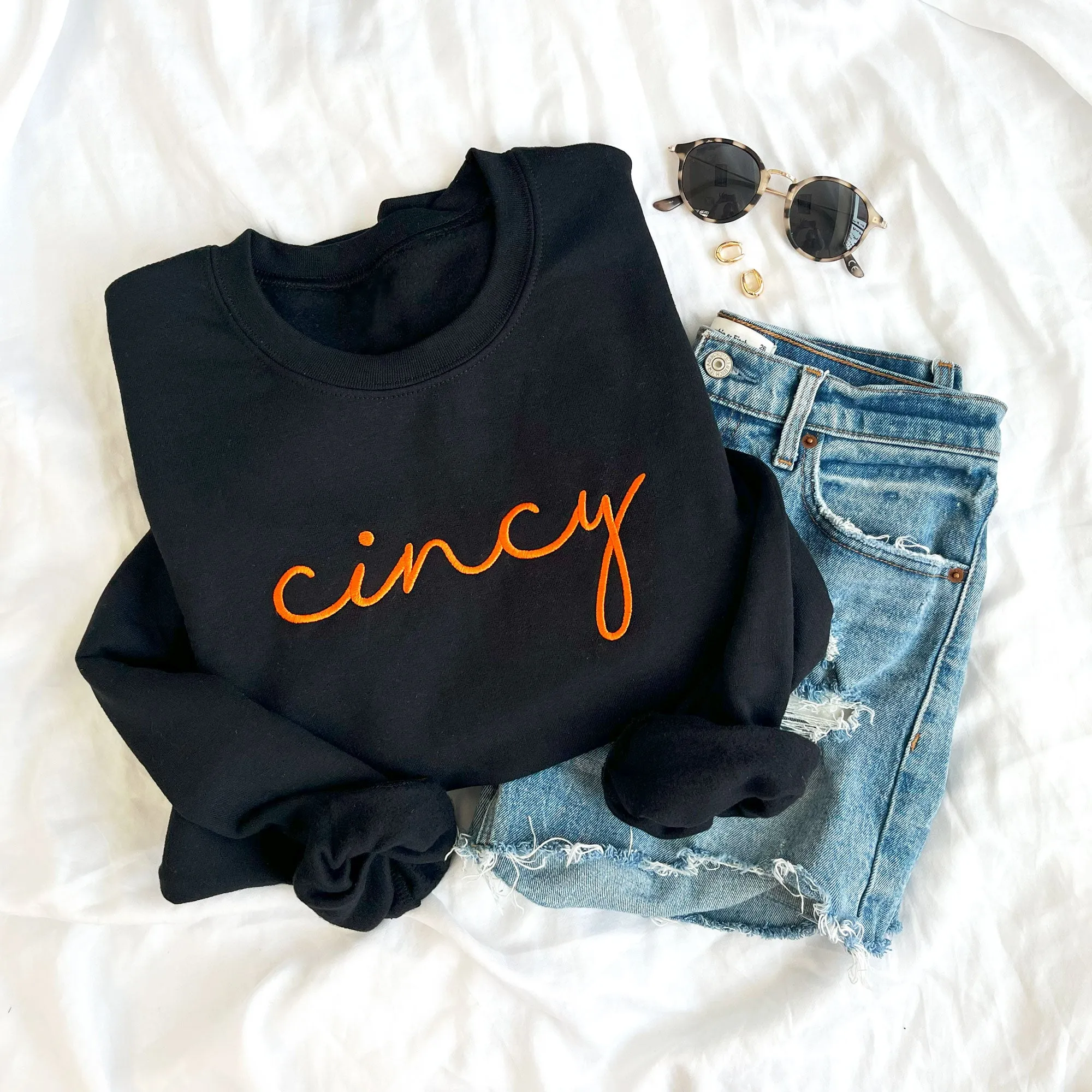 Cincy Embroidered Crewneck Sweatshirt