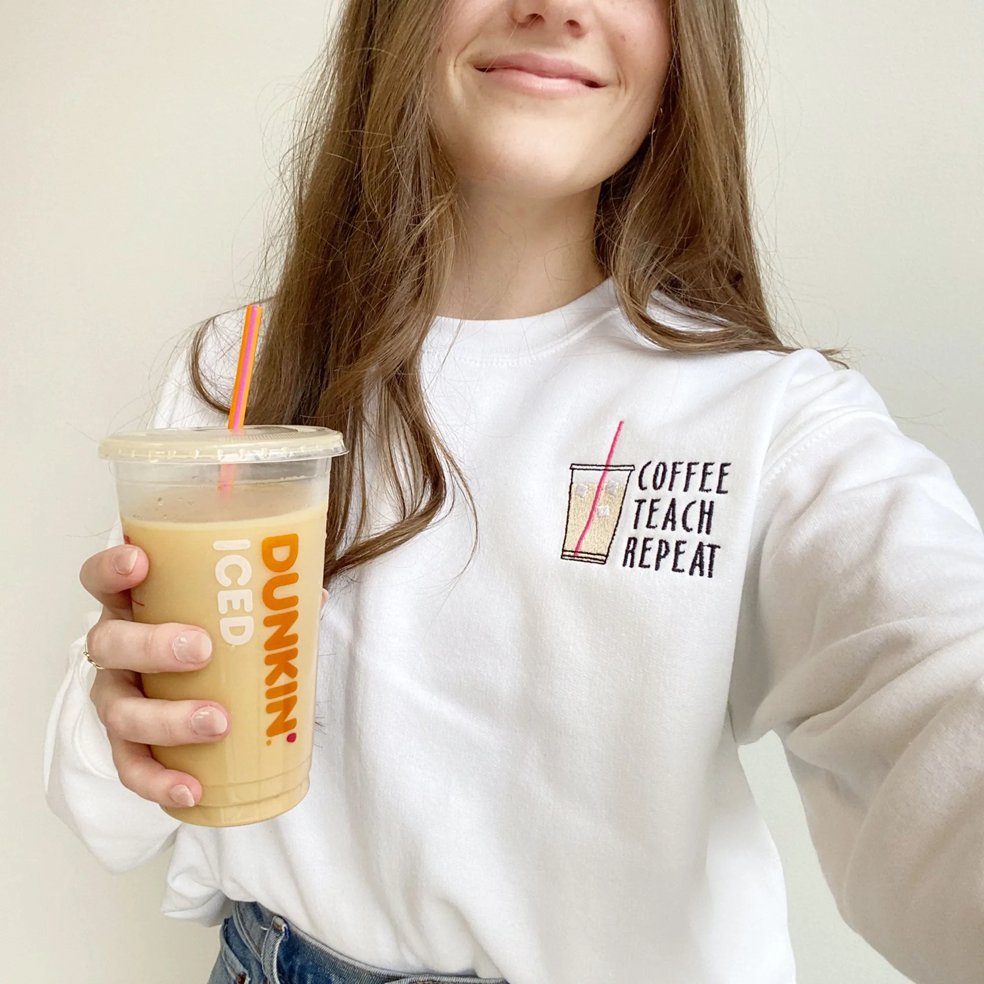 Coffee, Teach, Repeat Gemma Crewneck Sweatshirt