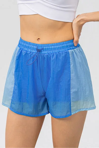 Color Block Drawstring Active Shorts