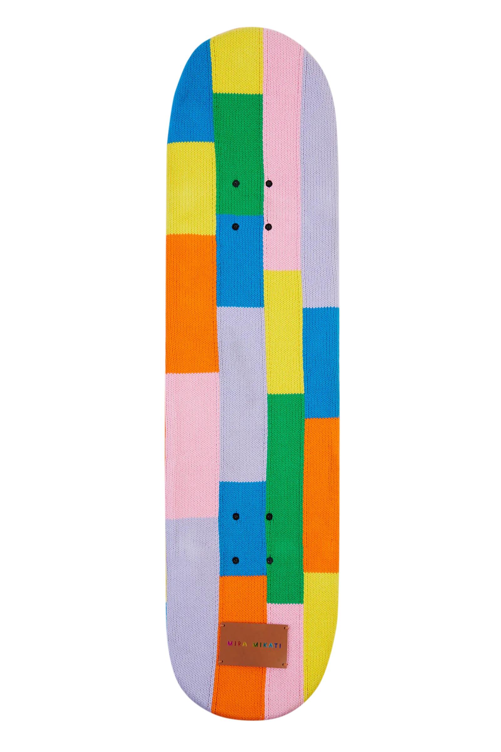 Color Block Knitted Covered Skateboard