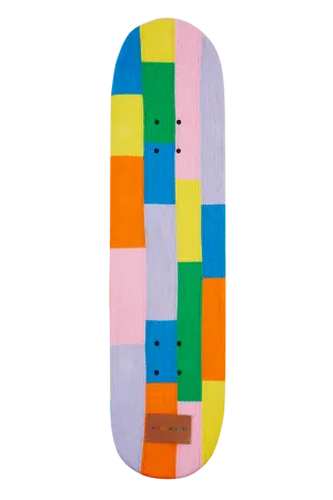 Color Block Knitted Covered Skateboard