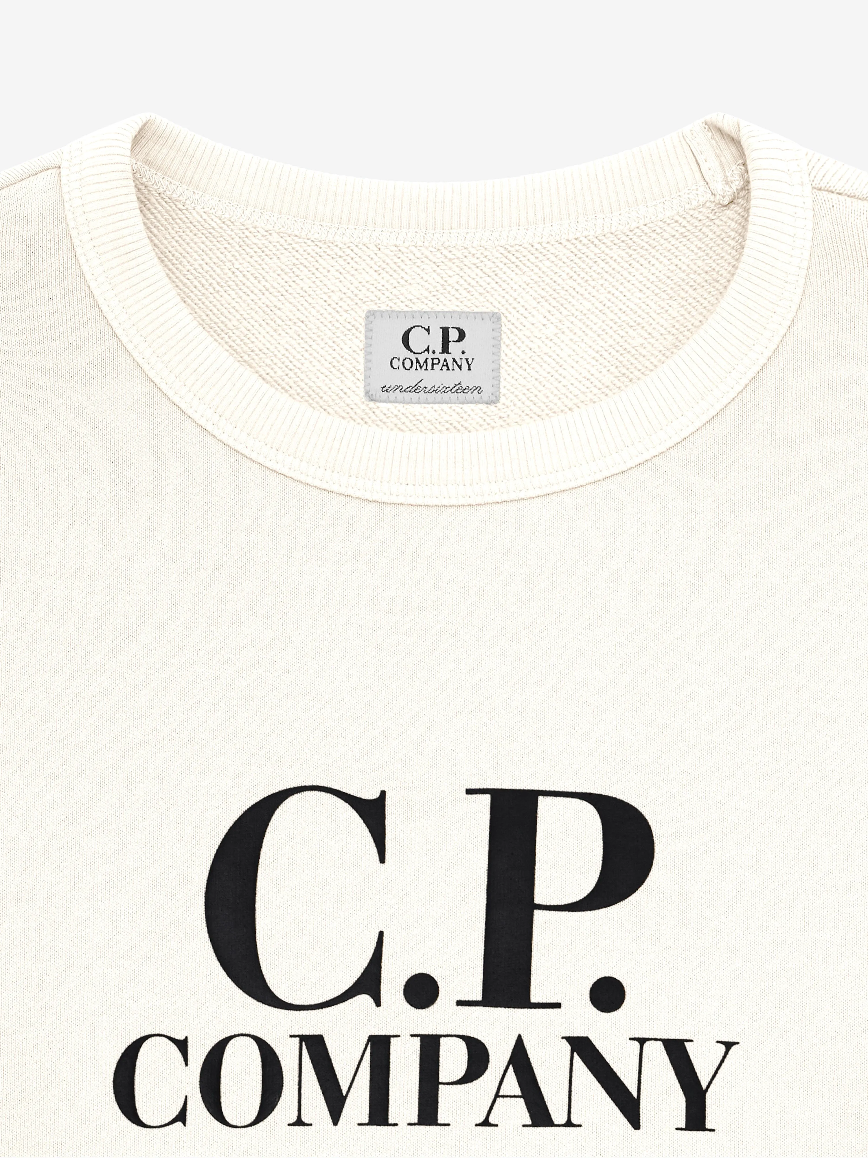 C.P. Company Boys Logo Sweatshirt in Ivory