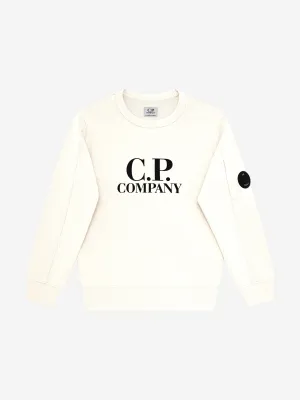 C.P. Company Boys Logo Sweatshirt in Ivory