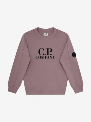 C.P. Company Boys Logo Sweatshirt in Purple