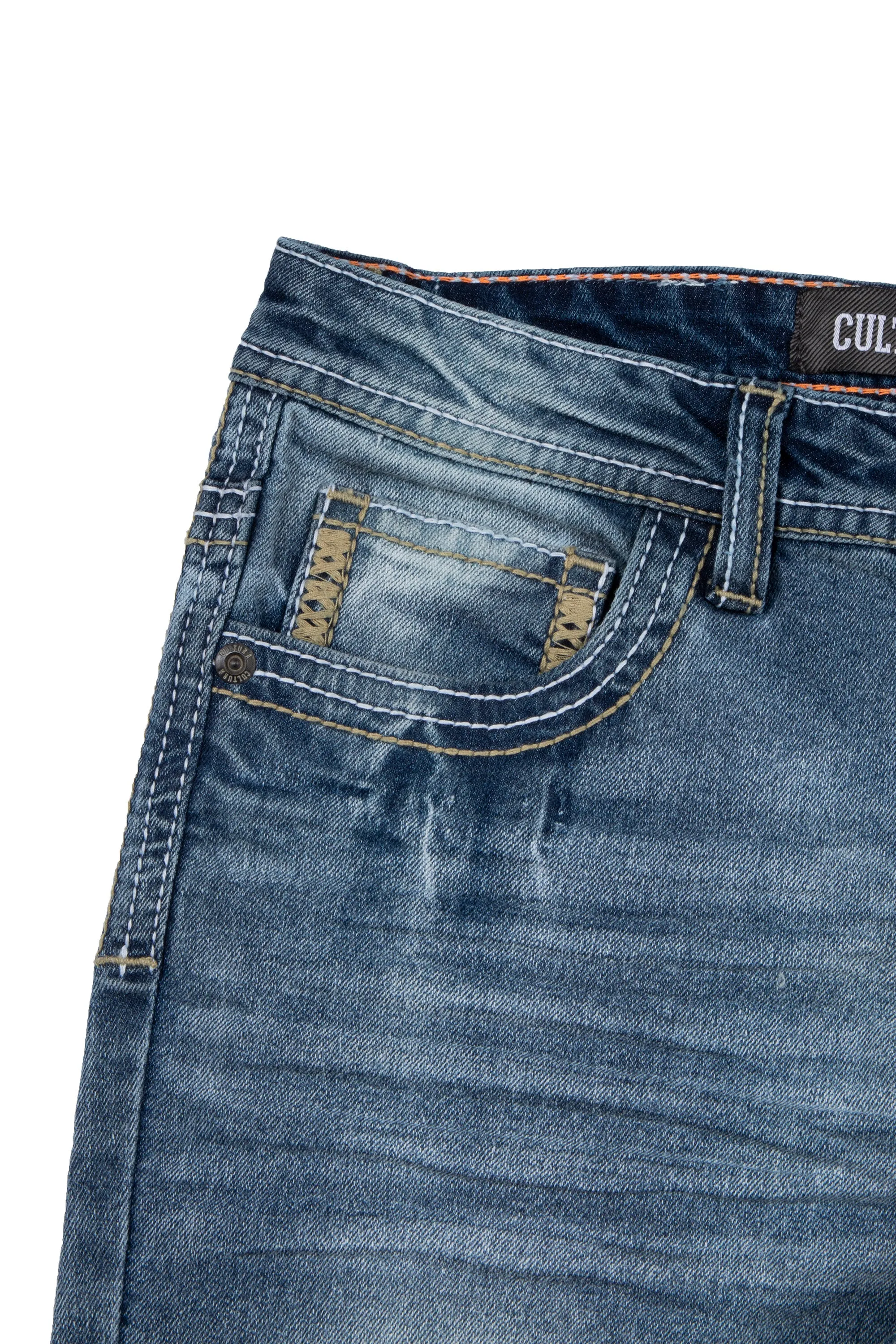 CULTURA Kid's Slim Fit Washed Stretch Denim Pants