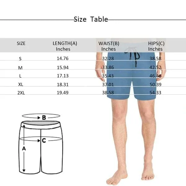 Custom Seamless Flag Swimming Trunks Personalized Men's Quick Dry Swim Shorts with Face on It for Independence Day