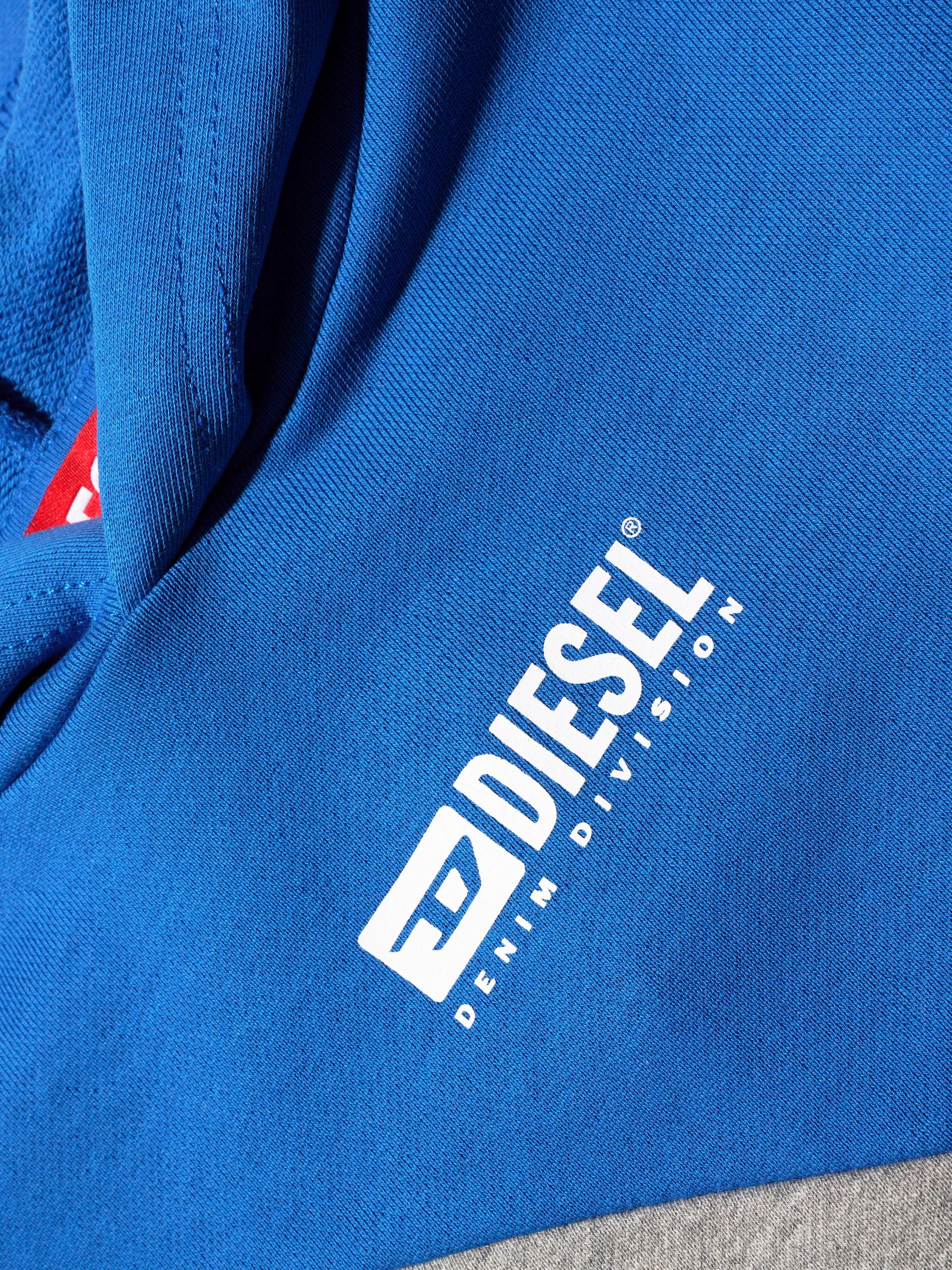 Diesel Boys Tricolour Logo Hoodie in Blue