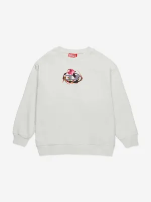 Diesel Girls Seruffix Logo Sweatshirt in Grey